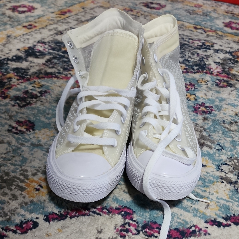Converse High-Tops in Cream and White